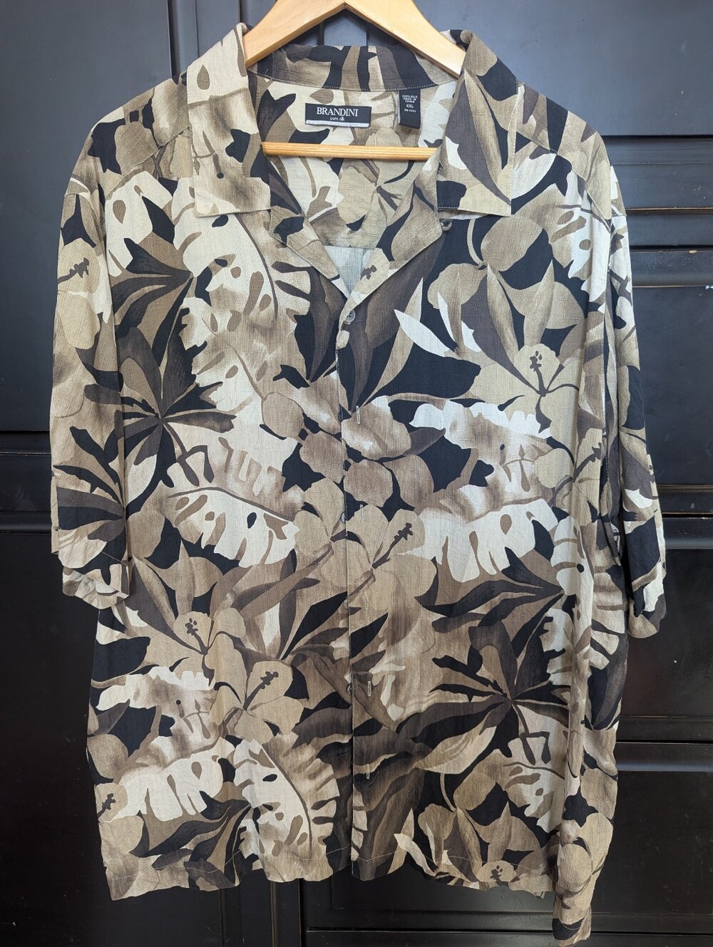 Men's Brandini Pure Silk Hawaiian Button Up Short Sleeve Top XXL